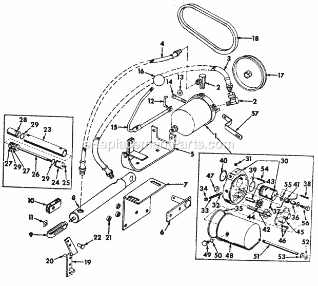 Hydraulic Unit & Related Parts Diagram and Parts List for 122  Cub Cadet Lawn Tractor